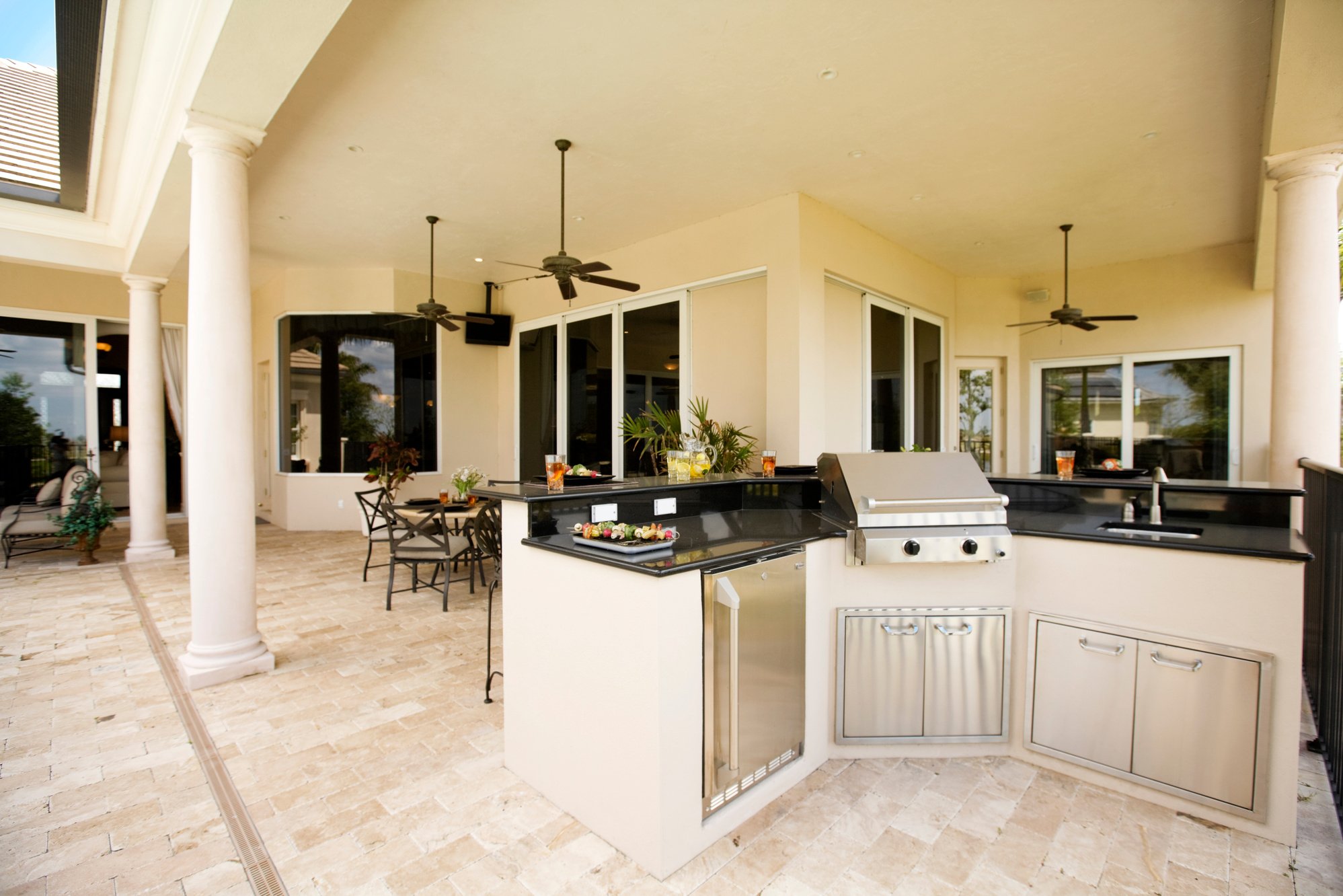 Luxury outdoor kitchen and covered patio